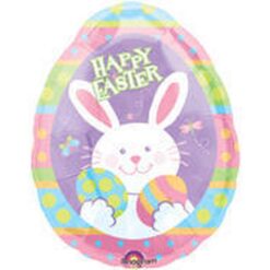 27" SHP Easter Bunny Hug Egg Foil BLN