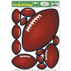 Football Clings 12"x17" Sheet Astd