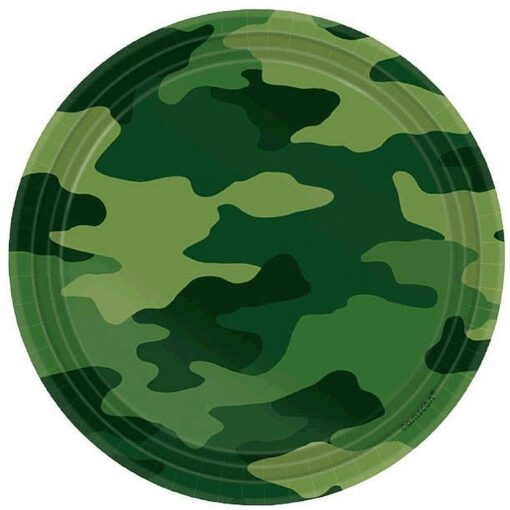 Camo Green Plates Rnd 7&Quot; 8Ct