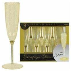 Glass CHMP Gold Glitter-8 Pk.