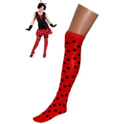 Knee Highs Red w/BLK Dots OS