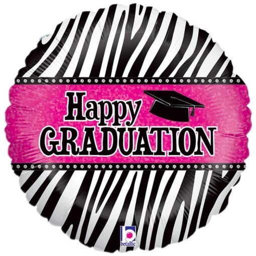 18&Quot; Rnd Grad Zebra Stripe Foil Balloon