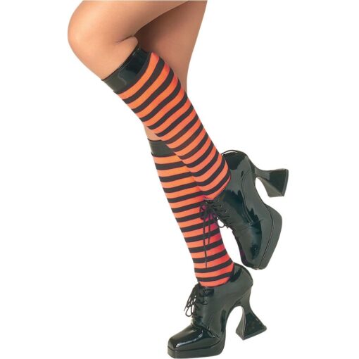 Knee Highs Orange/Black Striped