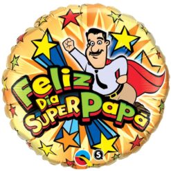 18" RND Feliz Dia Super Papa Foil BLN