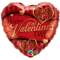 18" HRT Valentines Golden Filigree BLN