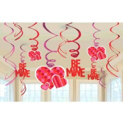 Hanging Swirl Valentine Decorations 12CT