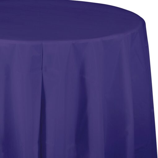 Purple Tablecover 82&Quot; Rnd Plastic