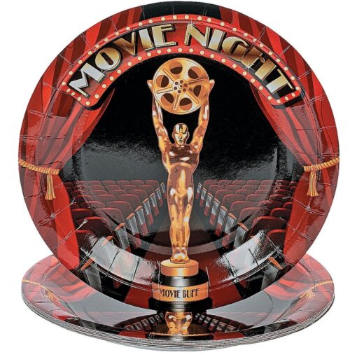 Movie Night Plates 7&Quot; 8Ct