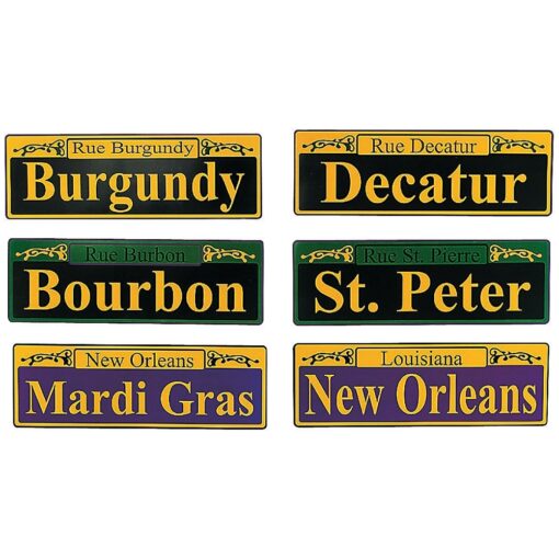 Mardi Gras Cardboard Cutout Signs (6Pc)
