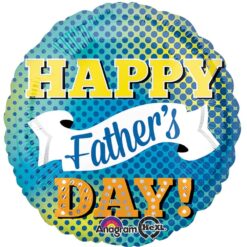 18" RND Father's Day Dots & Banners Foil