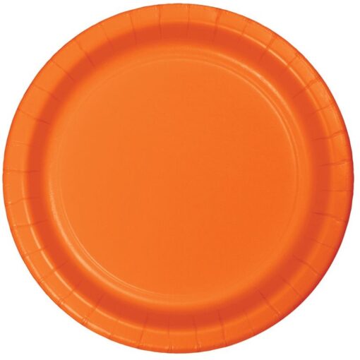 Orange Plate Paper 7&Quot; 24Ct