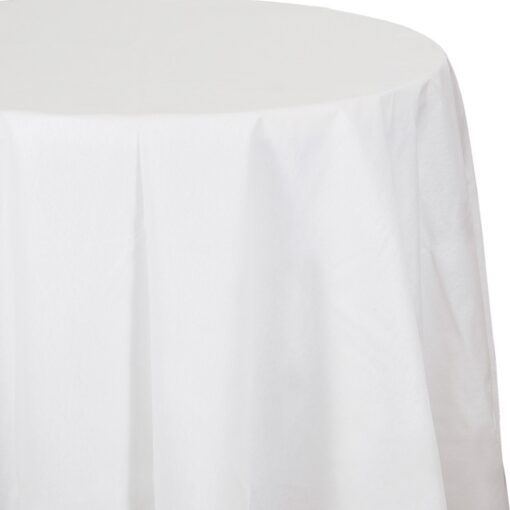 White Tablecover Rnd Textured Paper 82&Quot;