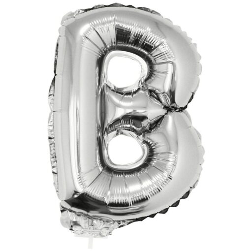 16&Quot; Ltr Silver B Foil Balloon