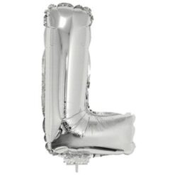 16" LTR Silver L Foil Balloon