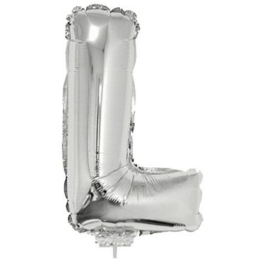 16&Quot; Ltr Silver L Foil Balloon