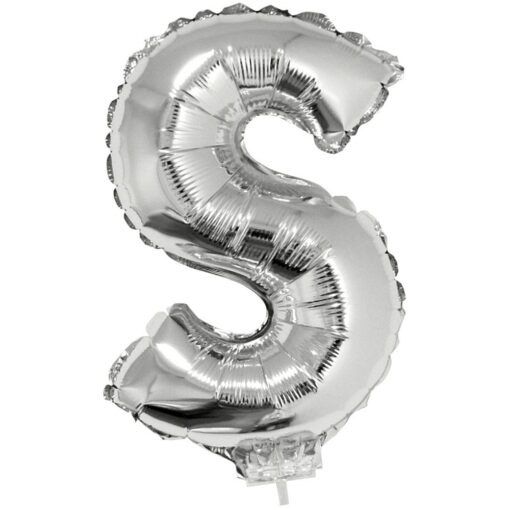 16&Quot; Ltr Silver S Foil Balloon