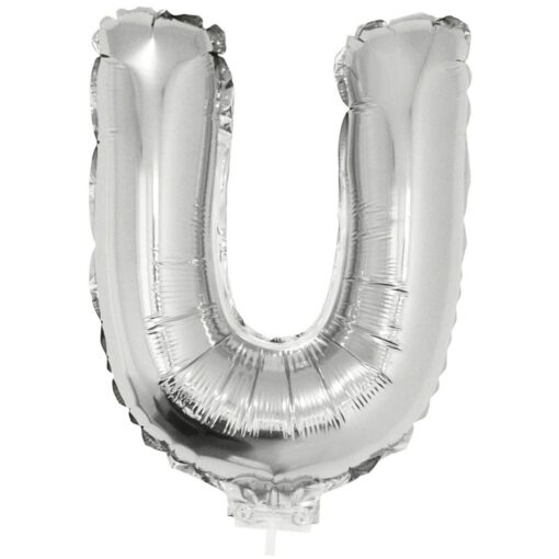 16&Quot; Ltr Silver U Foil Balloon