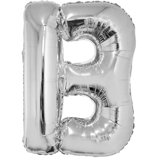 40&Quot; Ltr Silver B Foil Balloon