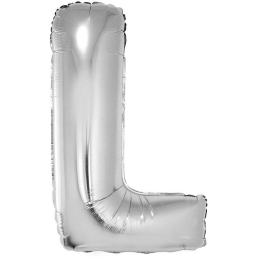 40&Quot; Ltr Silver L Foil Balloon