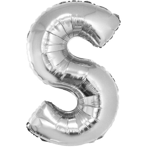 40&Quot; Ltr Silver S Foil Balloon