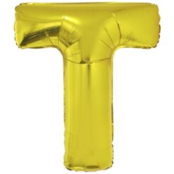 40" LTR Gold T Foil Balloon