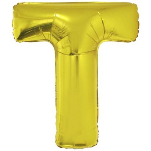 40&Quot; Ltr Gold T Foil Balloon