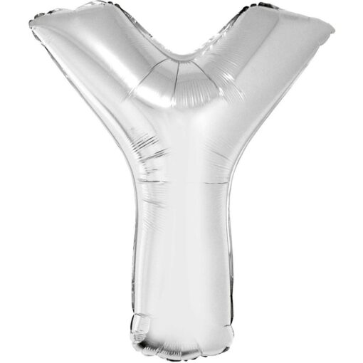 40&Quot; Ltr Silver Y Foil Balloon