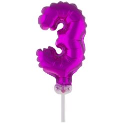 Cake Topper Pink 3 5" Foil Balloon