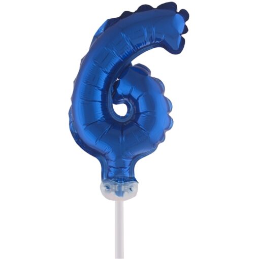 Cake Topper Blue 6 5&Quot; Foil Balloon