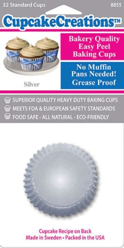 Silver Cupcake Cups 32Pc Std Size