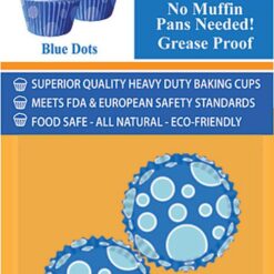 Blue Dots Mini Cupcake Cups 60Pc