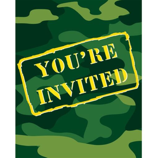 Camo Gear Folded Invites 8Ct