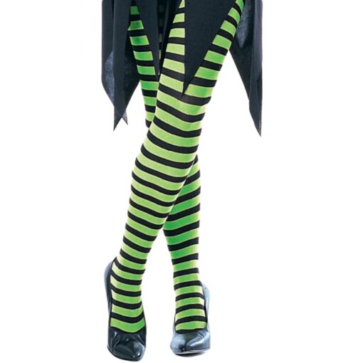 Green/Black Striped Tights