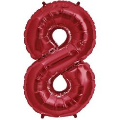 34" SHP Red #8 Foil Balloon