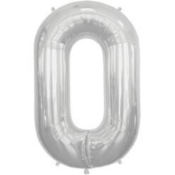 34" SHP Silver 0 Foil Balloon