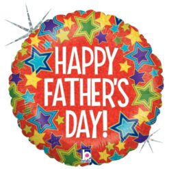 18" RND Fathers Day Bold Stars Foil BLN