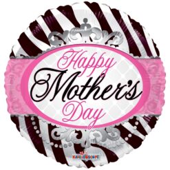 18" RND Mother's Day Zebra Pattern Foil