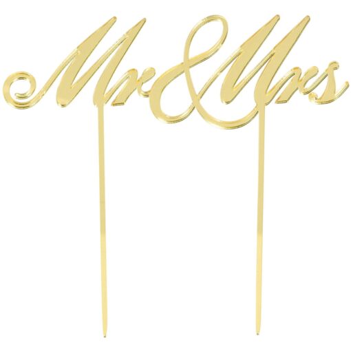 Cake Topper Gold &Quot;Mr &Amp; Mrs&Quot;