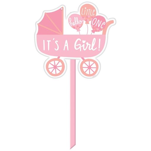 It'S A Girl Pink Carriage Yard Sign