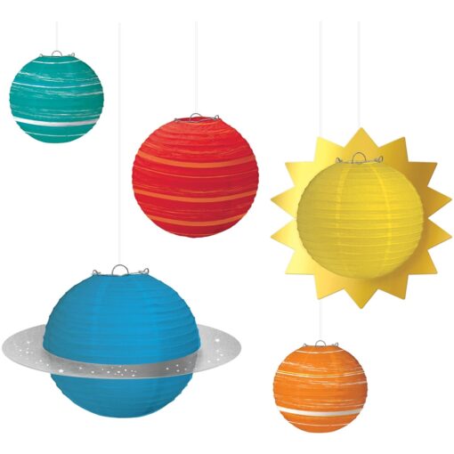 Blast Off Birthday Paper Planet Lanterns