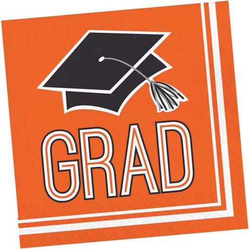 Orange Grad Napkins Lunch 36Ct