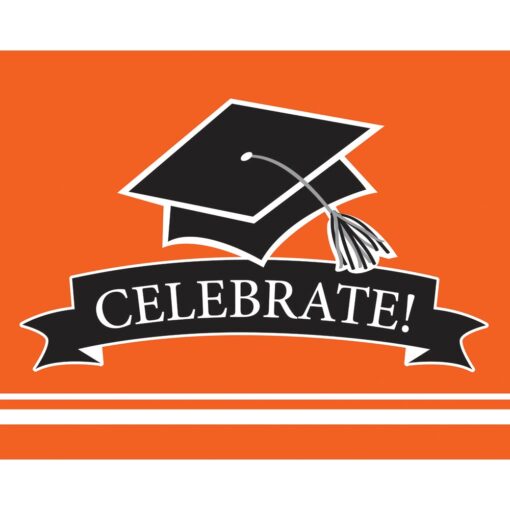 Orange Grad Invitations 25Ct