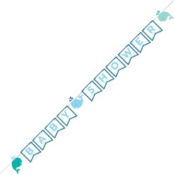 Lil Spout Blue Baby Shower Banner w/Ribbon