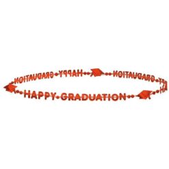 Orange Happy Graduation Bead Necklace