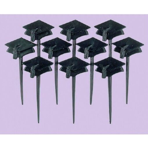 Graduation Cap Picks Black 3&Quot; 10Ct