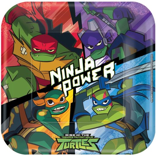 Tmnt Rise Up Plates Sqr 9&Quot; 8Ct