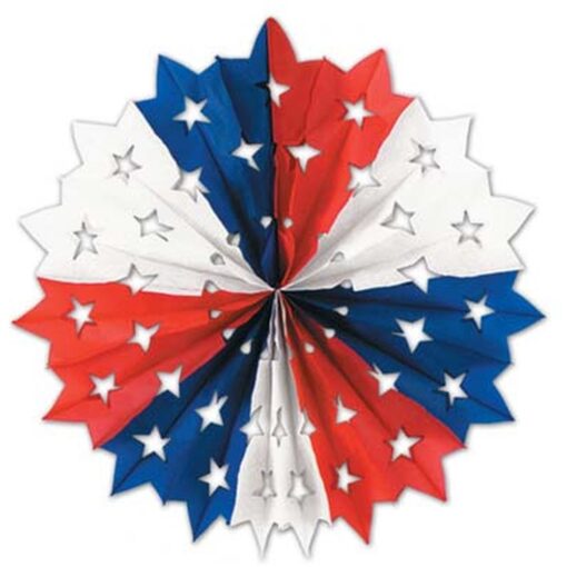 Patriotic Star Fan Red/Wht/Blu 22&Quot;