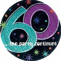 60th The Party Continues Plates 9" 8CT