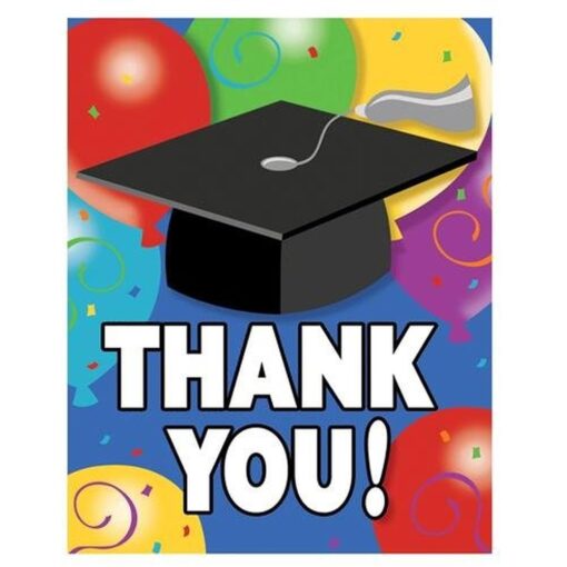 Grad Balloons Thank You Notes 8Ct