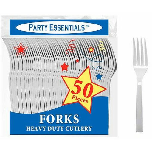 Forks White Plastic Heavy Duty 50Ct